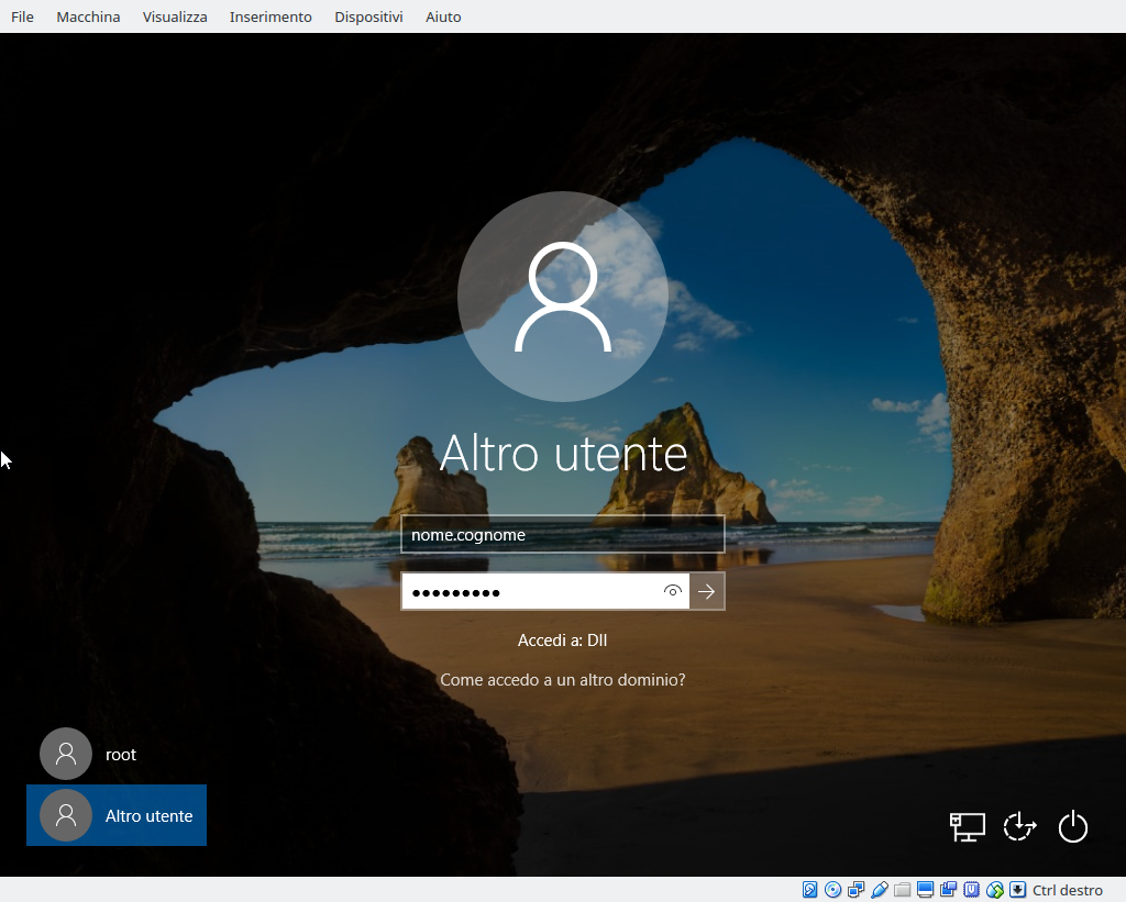 W10 login DII