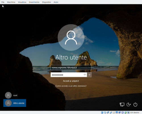 W10 login Unipd